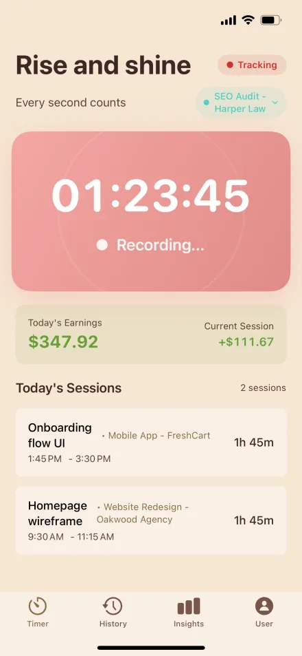 Hourly timer on iPhone