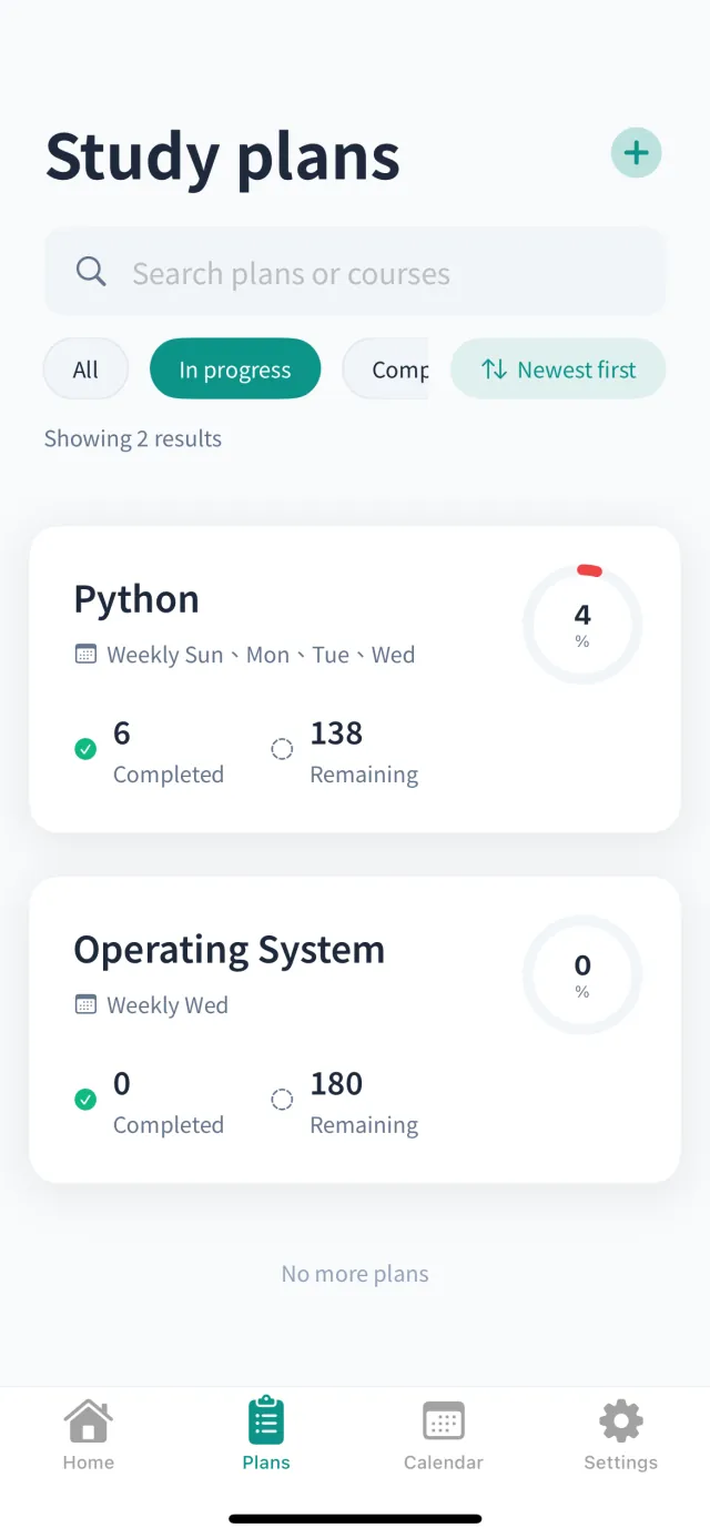 Plans List