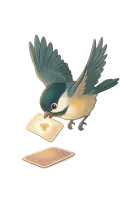 Chickadee picking a post to save