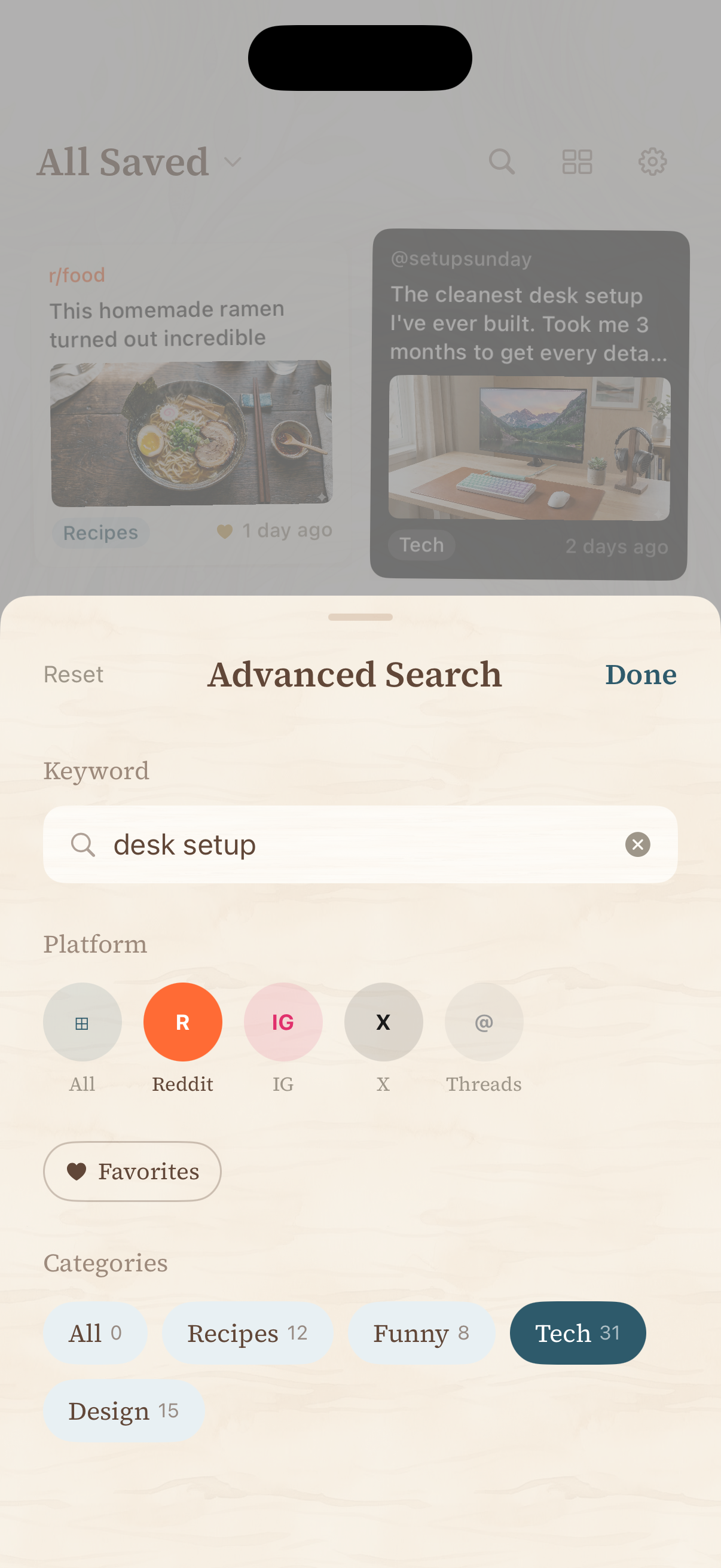 Picki search and filter by platform