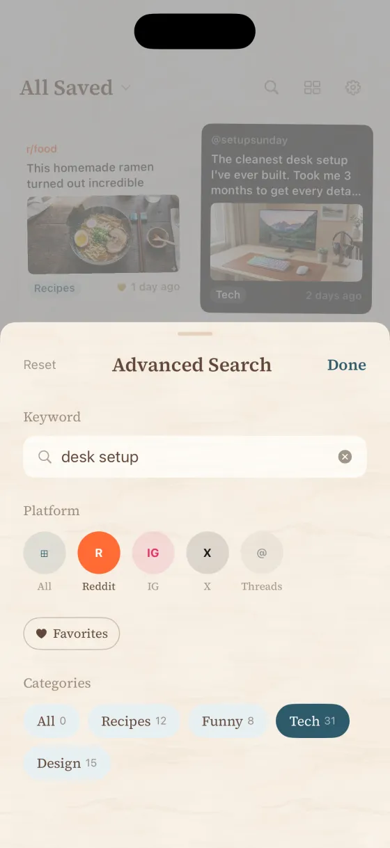Picki search and filter by platform